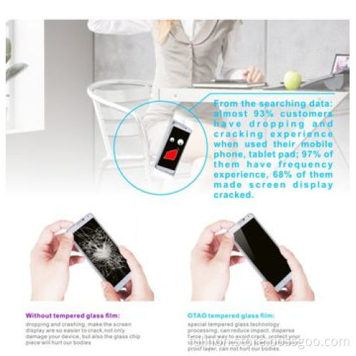 9H anti-crack 0.2mm round angle tempered glass screen protector with design, for Samsung Note3